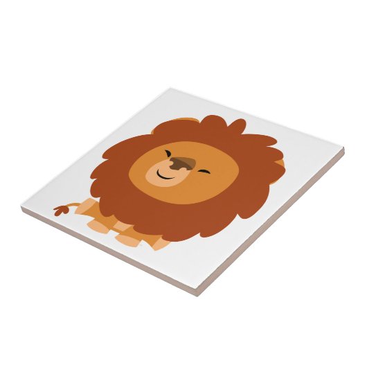 Cute Cudly Cartoon Lion Tegel Tegeltje (Zijkant)