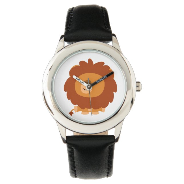 Cute Cudly Cartoon Lion Watch Horloge (Voorkant)