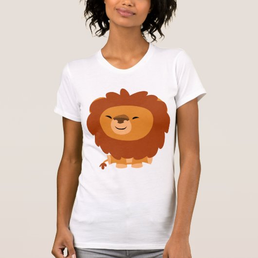 Cute Cudly Cartoon Lion Women T-Shirt (Voorkant)