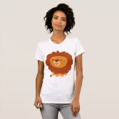 Cute Cudly Cartoon Lion Women T-Shirt (Voorkant volledig)