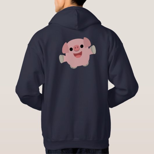 Cute Cudly Cartoon Pig Hoodie (Achterkant)