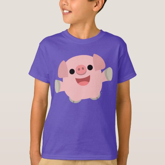 Cute Cudly Cartoon Pig Kinder T-shirt (Voorkant)