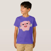 Cute Cudly Cartoon Pig Kinder T-shirt (Voorkant volledig)
