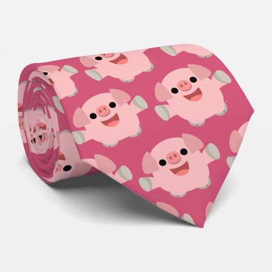 Cute Cudly Cartoon Pig Stropdas (Opgerold)