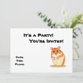 Cute Cudly Hamster party uitnodiging (Staand voorkant)