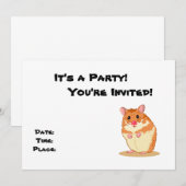 Cute Cudly Hamster party uitnodiging (Voorkant / Achterkant)