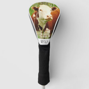 Cute Cudly Koe Brown Green Golfheadcover