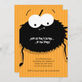 Cute Cudly Spider Halloween Party Invitation Kaart (Voorkant / Achterkant)