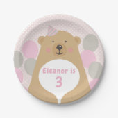 Cute Cudly Teddy Bear Birthday Paper Bord (Voorkant)