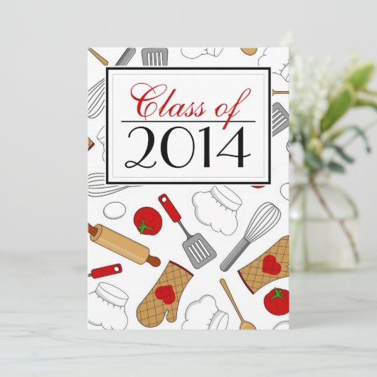 Cute Culinal School Afstuderen Kaart (Staand voorkant)