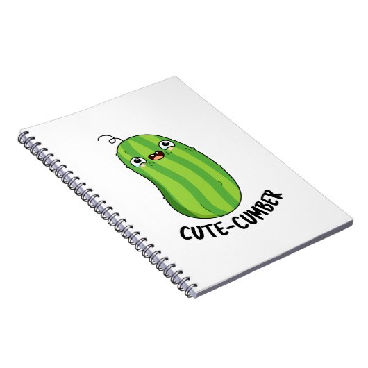 Cute cumber Funny Cucumber Veggie Pun Notitieboek (Rechterzijde)