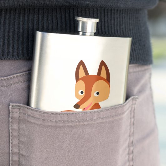 Cute Cunning Cartoon Fox Classic Flask Heupfles (Voorbeeld)