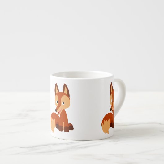Cute Cunning Cartoon Fox Espresso Mok (Voorkant rechts)