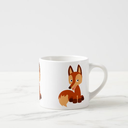 Cute Cunning Cartoon Fox Espresso Mok (Rechts)
