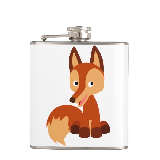 Cute Cunning Cartoon Fox Hip Flask Heupfles (Voorkant)