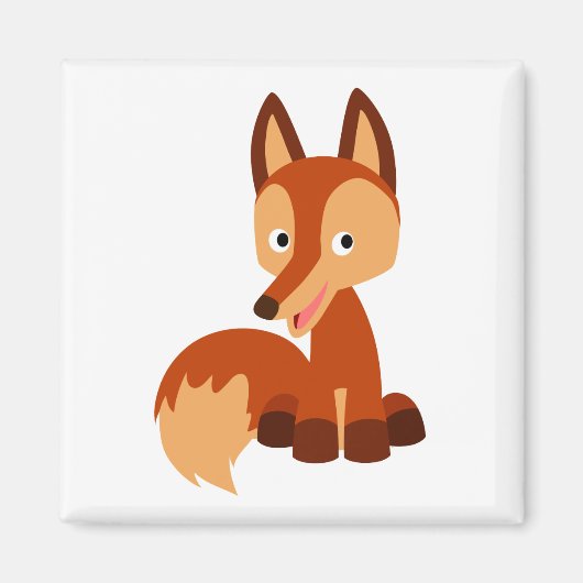 Cute Cunning Cartoon Fox Magnet (Voorkant)
