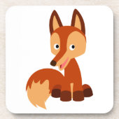 Cute Cunning Cartoon Fox Onderzetters Set (Voorkant)