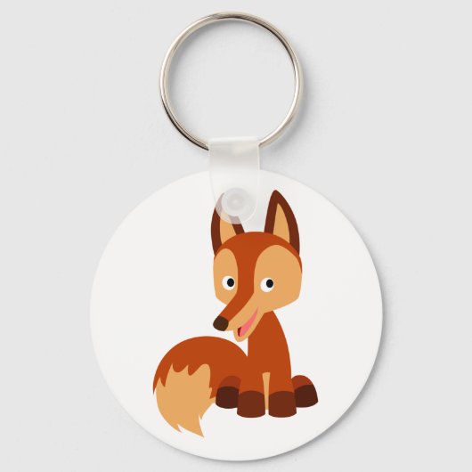 Cute Cunning Cartoon Fox Sleutelhanger (Voorkant)