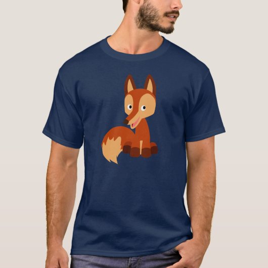 Cute Cunning Cartoon Fox T-Shirt (Voorkant)