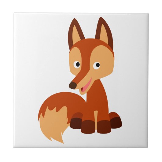 Cute Cunning Cartoon Fox Tile Tegeltje (Voorkant)