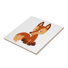 Cute Cunning Cartoon Fox Tile Tegeltje