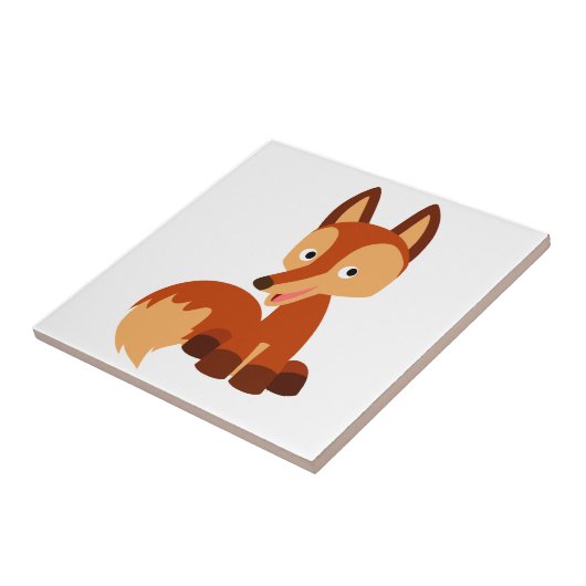 Cute Cunning Cartoon Fox Tile Tegeltje (Zijkant)