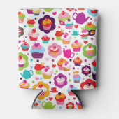 Cute cup cake en theepot blikjeskoeler (Voorkant)