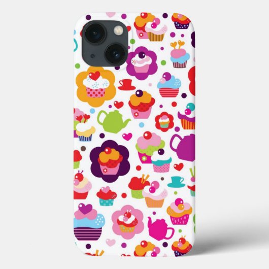 Cute cup cake en theepot Case-Mate iPhone case (Achterkant)