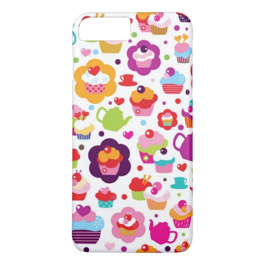 Cute cup cake en theepot Case-Mate iPhone case (Achterkant)