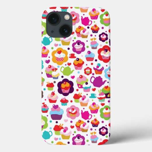 Cute cup cake en theepot Case-Mate iPhone case (Achterkant)