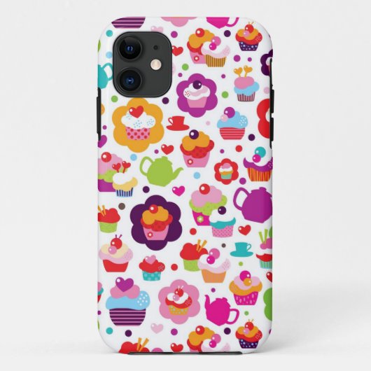 Cute cup cake en theepot Case-Mate iPhone case (Achterkant)