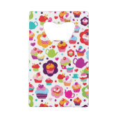 Cute cup cake en theepot creditkaart flessenopener (Voorkant)