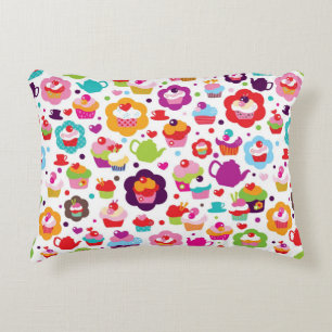 Cute cup cake en theepot decoratief kussen
