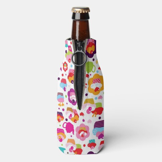 Cute cup cake en theepot flesjeskoeler (Fles Achterkant)