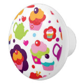 Cute cup cake en theepot keramische knop (Rechts)