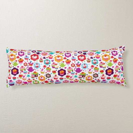 Cute cup cake en theepot lichaamskussen (Achterkant)