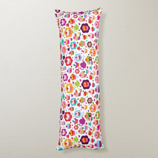 Cute cup cake en theepot lichaamskussen (Achterkant (Verticaal))