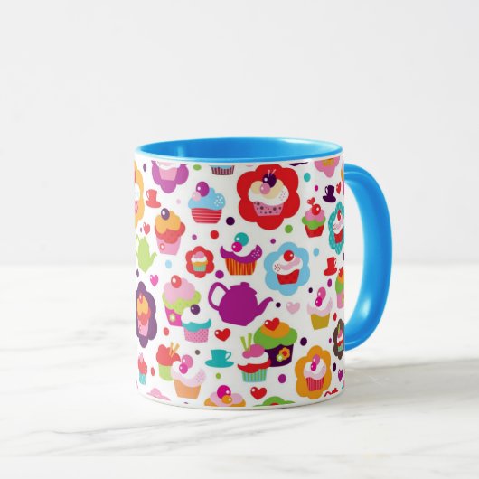 Cute cup cake en theepot mok (Voorkant rechts)