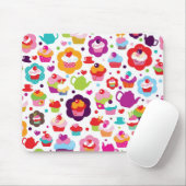 Cute cup cake en theepot muismat (Met muis)