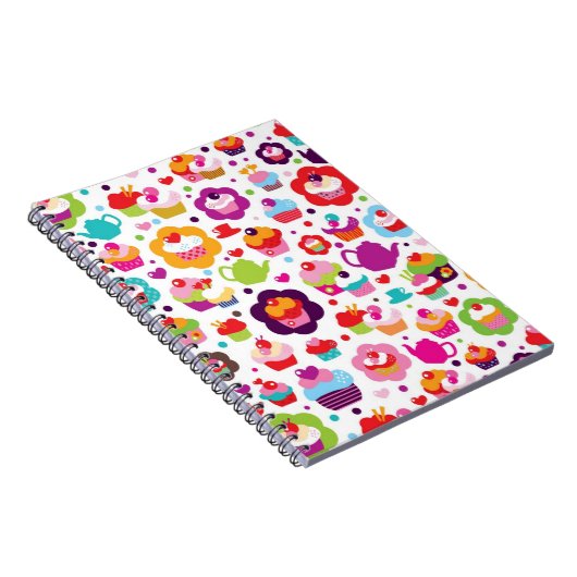 Cute cup cake en theepot notitieboek (Rechterzijde)