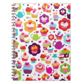 Cute cup cake en theepot notitieboek (Voorkant)