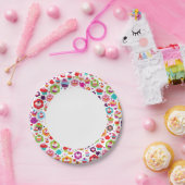 Cute cup cake en theepot papieren bordje (Feest)