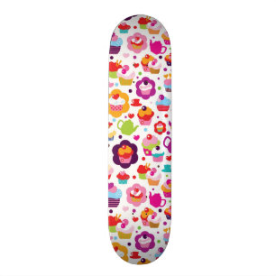 Cute cup cake en theepot skateboard