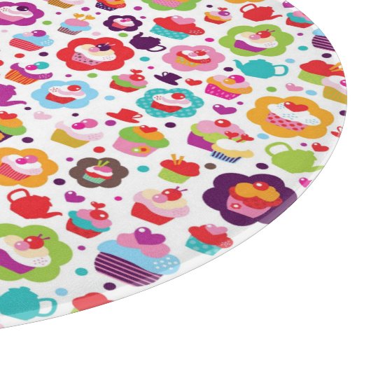 Cute cup cake en theepot snijplank (Hoek)