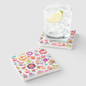 Cute cup cake en theepot stenen onderzetter (Zijkant)