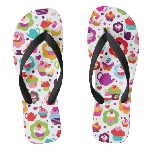 Cute cup cake en theepot teenslippers (Voetbed)