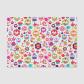 Cute cup cake en theepot tissuepapier (Voorkant)