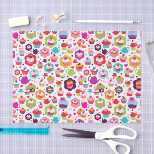 Cute cup cake en theepot tissuepapier (Craft)