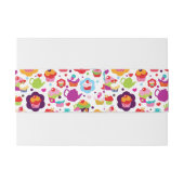 Cute cup cake en theepot uitnodigingen wikkel (Achterkant Voorbeeld)