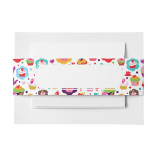 Cute cup cake en theepot uitnodigingen wikkel